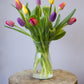 Kabloom Flowers -Valentine'S Day Collection - 10 Assorted Tulips With Vase, Gift For Birthday, Sympathy, Anniversary, Get Well,