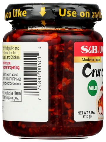 S&B Chili Oil With Crunchy Garlic Topping 3.9 Ounce (Pack Of 3)