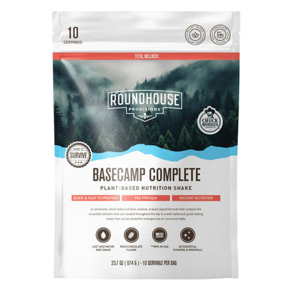 Basecamp Complete Nutrition Shake: Disaster Prepper Plant Based Formula for Emergencies, 18g of Protein & 28 Essential Vitamins 