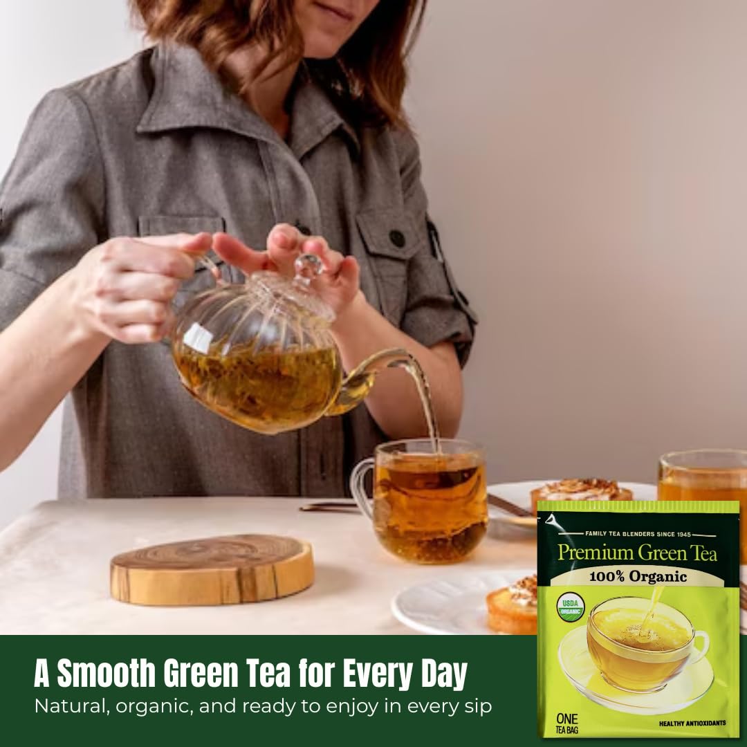 enhanced Bigeloww Organic Green Tea 160 Count  Individually Wrapped Tea Bags - For Daily Wellness & Antioxidant Boost - Packaged for Freshness