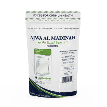 Al Madina Ajwa Dates - Premium Quality - 2.2Lb (1000G) - Imported From Madinah Munawwara, Saudi Arabia - Ramadan Gift Box - Fibe