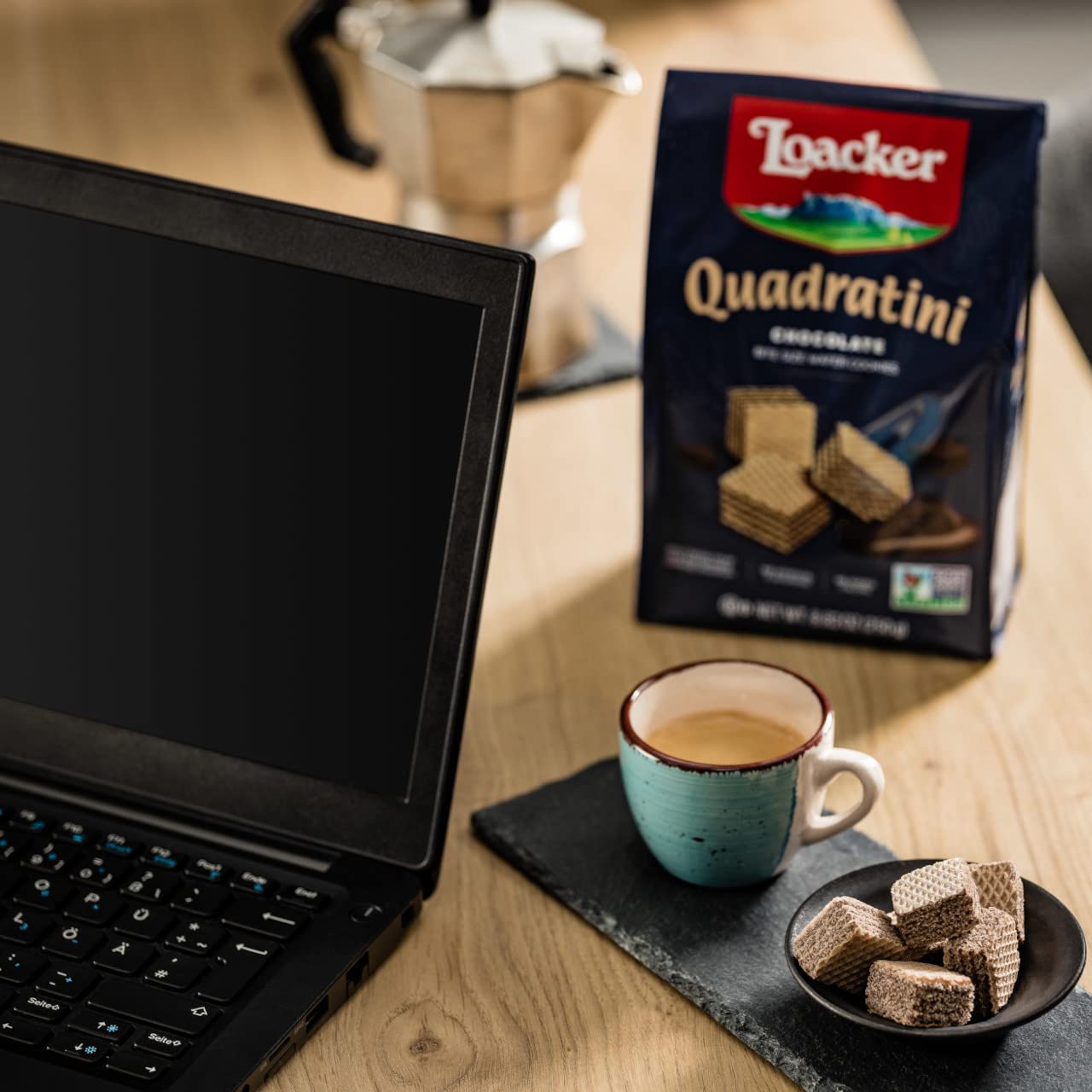 Loacker Quadratini, Chocolate Wafer Cookie, 8.82 Ounce Pack