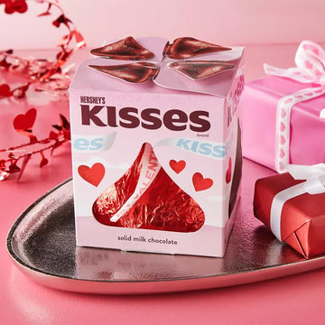 Hershey Giant Red Kisses Milk Chocolate Valentine'S Gift Box - Extra Large Solid Chocolate Candy Treat For Parites, Valentines E