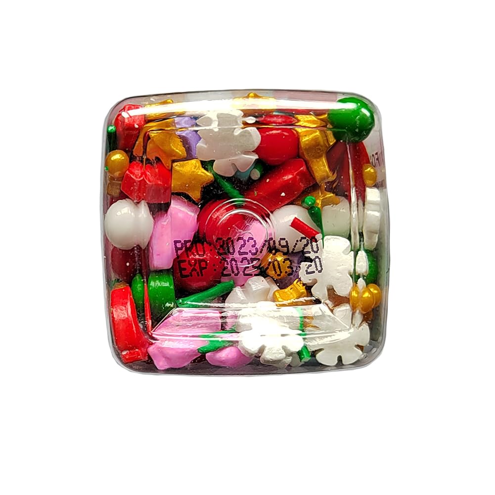 Eastron 1 Bottle Edible Christmas Sprinkles Decorating - Christmas Gift Sprinkles - Holiday Sprinkles - Edible Christmas Snowfla