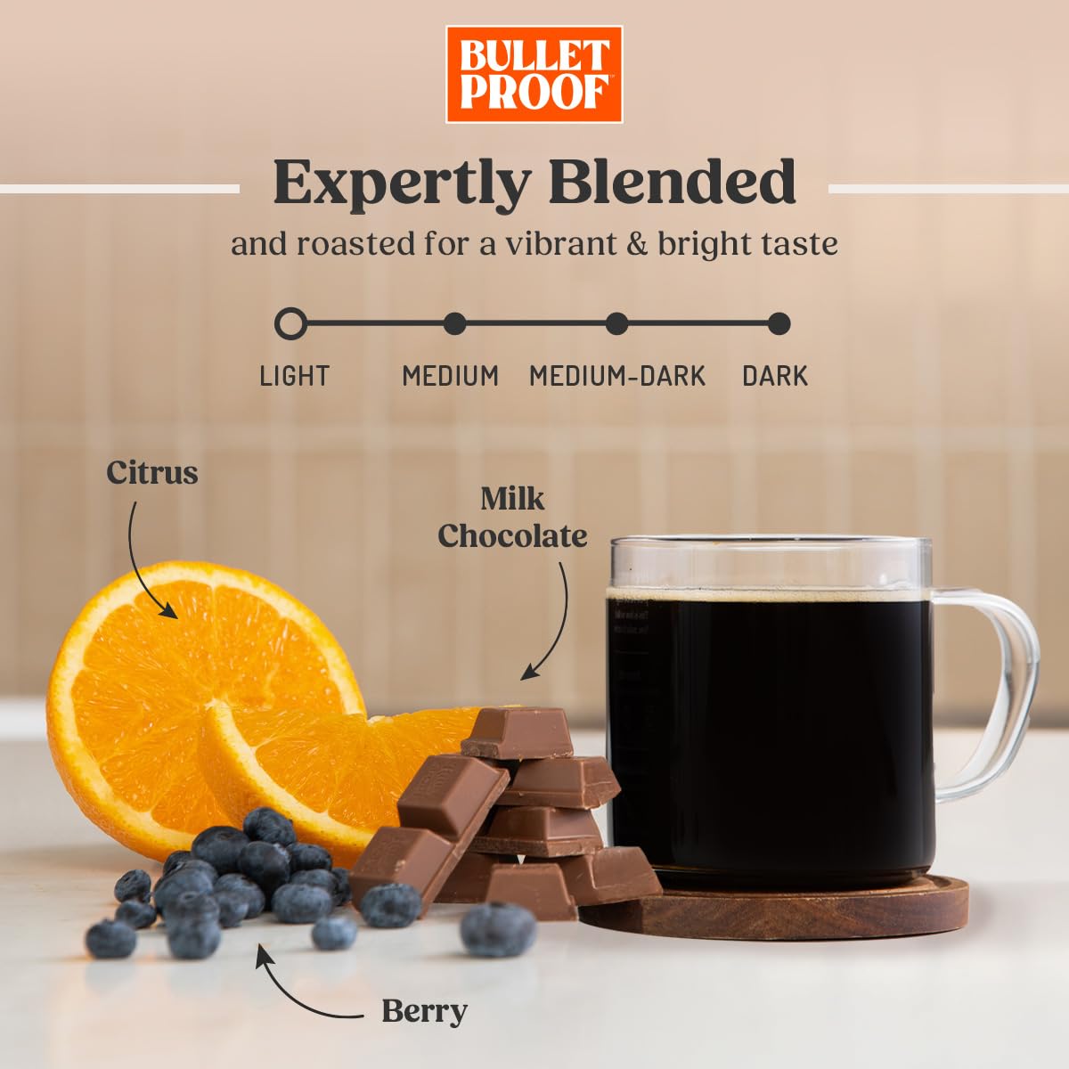 project pieceproof Breakfast Blend Whole Bean Coffee, Light Roast, 12 Oz, 100% Arabica, Certified Clean