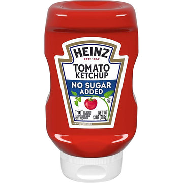 Heinz Tomato Ketchup, No Sugar Added, 13 Ounces (Pack of 2)