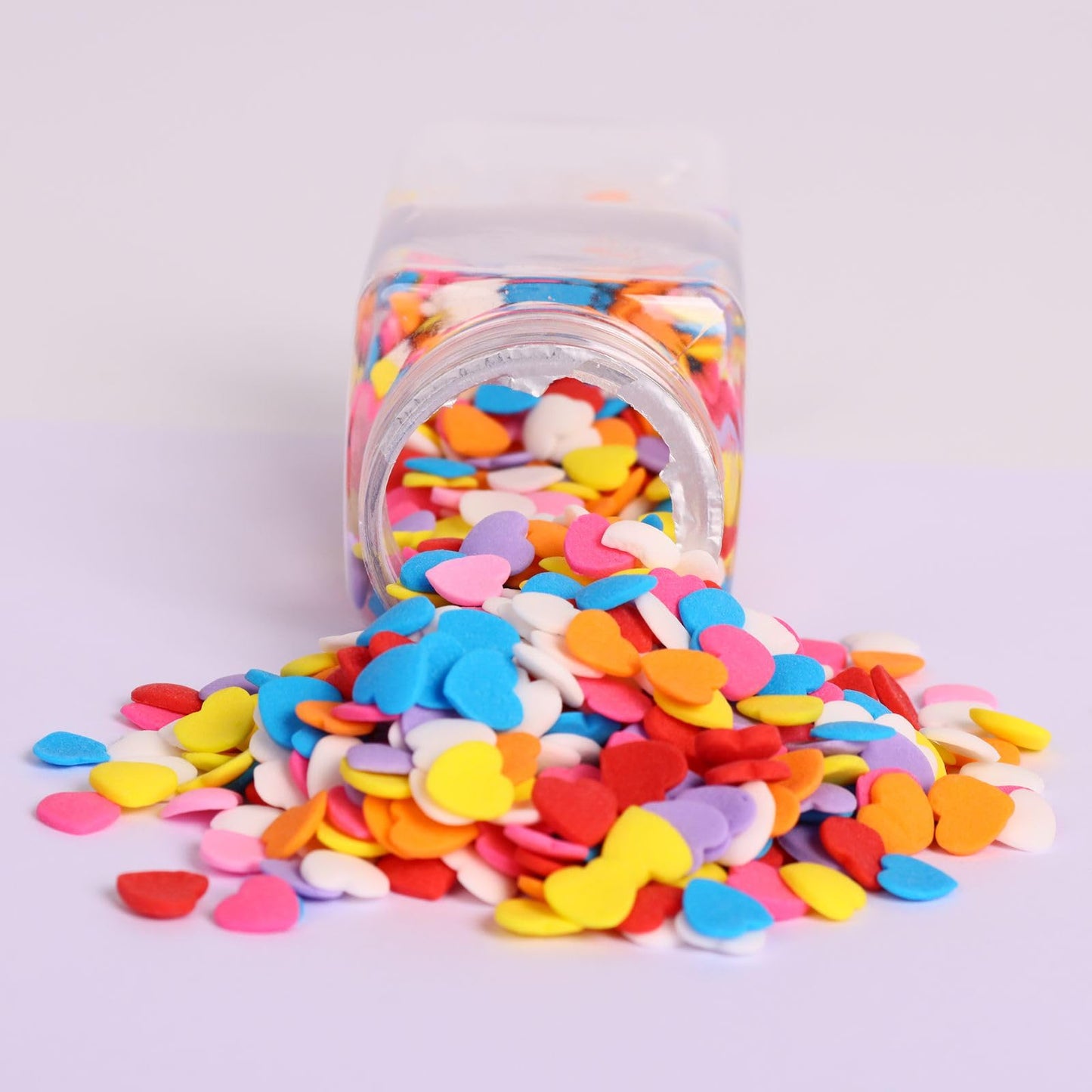 Cokoc Rainbow Love Sprinkles, Edible Hearts for Cake Decorating, 3.17oz
