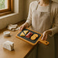 Creative Home Slate And Pine Wood Serving Board With Handle 14.4 X 6.5 | Paddle Cheese Board For Rustic Charcuterie, Tapas, Dessert, Sushi Tray | Unique Kitchen Gift For Hosts