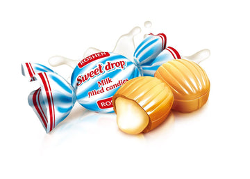 Roshen Caramel Candy Sweet Drop With Milky Filling, Kosher And Halal, Delicious, Flavorful Sweets Bulk Candy 1Kg/2.2Lb