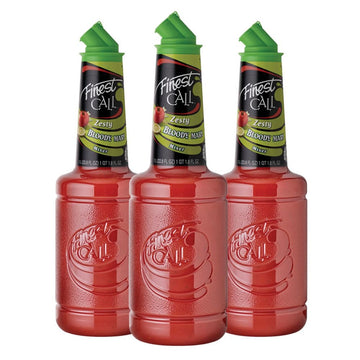 Finest Call Premium Zesty Bloody Mary Mix, Pack of 3, 1 Liter Bottles (33.8 Fl Oz)