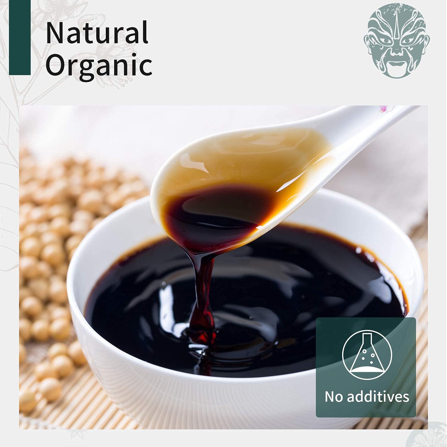 Soeos Organic Low Sodium Soy Sauce 16.2oz (480ml), USDA Organic, Naturally Brewed Soy Sauce, Soy Sauce Organic, Dark Soy Sauce,