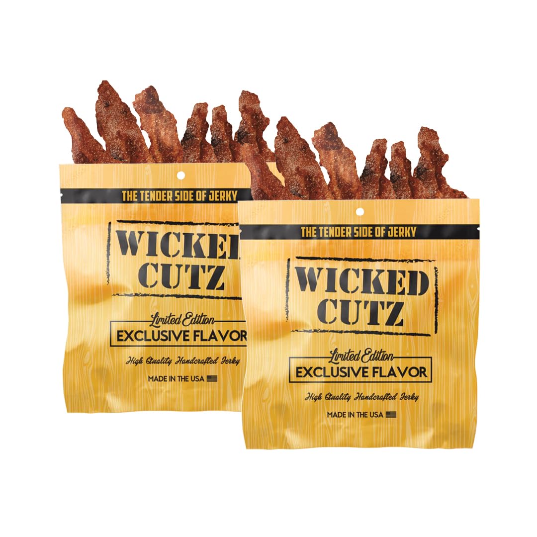 Cinnamon Roll Bacon Jerky  Protein Per Bag  Tender & Easy To Chew Fully Cooked Bacon  Usa Made  High Protein Snacks (2 Bags)
