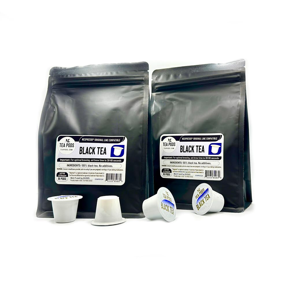 TEA BOQUETE Black Tea Pods for Nespresso OriginalLine, 36 Count (Pack of 2) Ceylon Tea Capsules