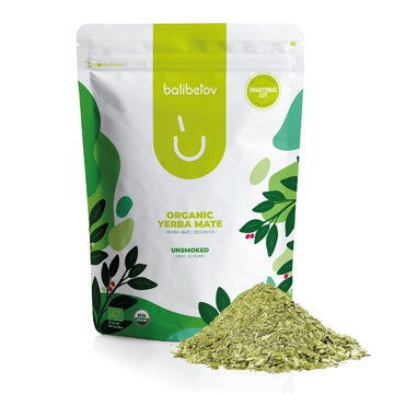 Balibetov Organic Yerba Mate Tea Loose Leaf, 2.2. Lb. Bag, Natural Traditional Cut, Clean High Energy, Unsmoked Artisanal, Glute
