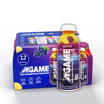 A-GAME Sports Drink, Tropical, The Ultimate Hydration Sports Beverage for Athletes, 8 Essential Vitamins including B, C, & E plu