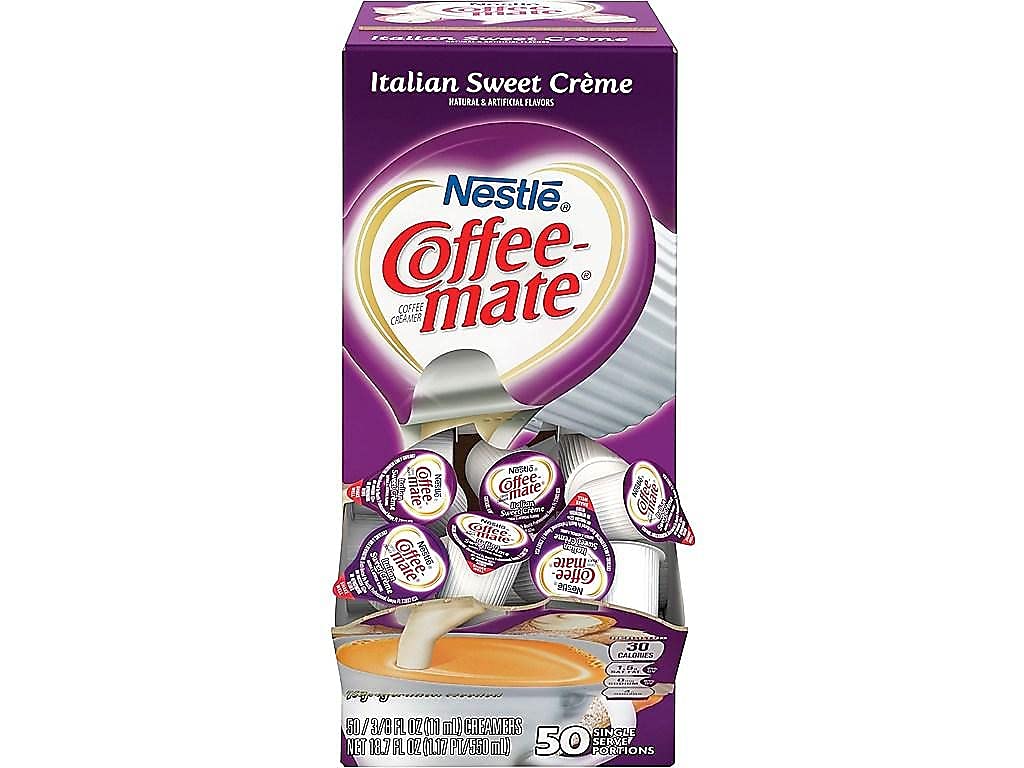 Coffee-Mate 84652 Liquid Coffee Creamer, Italian Sweet Creme, 0.375 Oz Cups (Box Of 50)