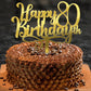 Happy 00Th Birthday Cake Topper, 00 Birthday Party Cake Decorations (Acrylic Gold, 80Th)