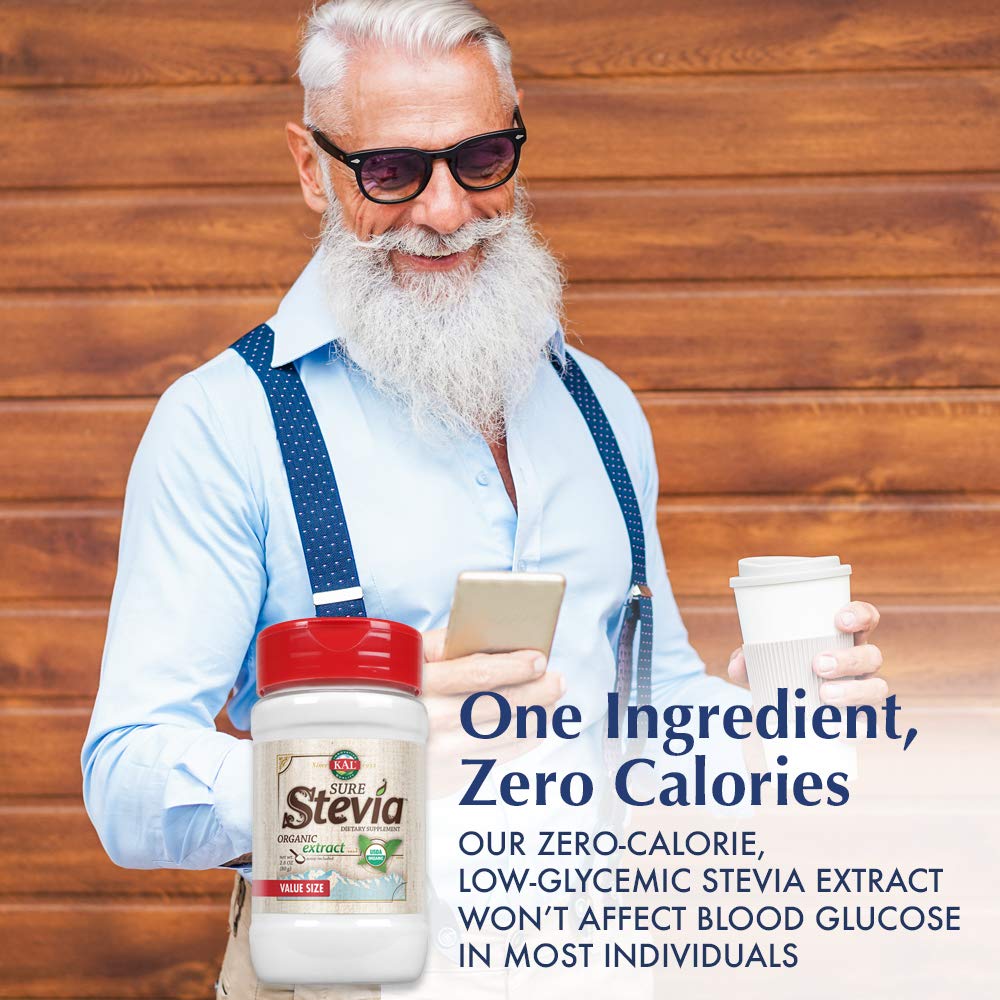 KAL Stevia Extract Powder - Zero Calorie, Low Glycemic, 2.8 oz