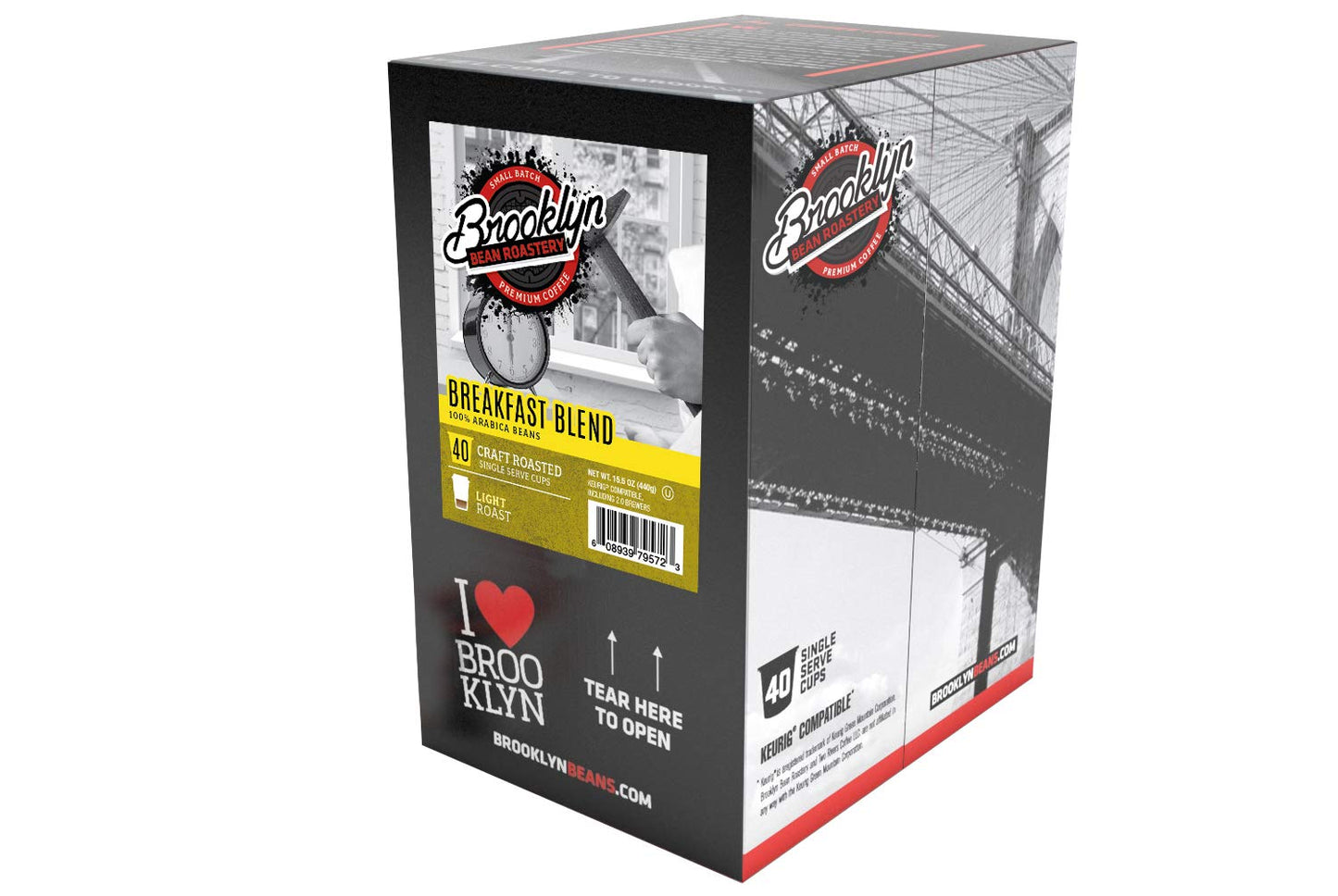 Brooklyn Beans Breakfast Blend Coffee Pods, Compatible with 2.0 Keurig, 40 Count