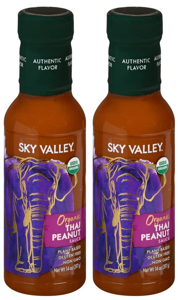 Sky Valley Thai Peanut Sauce - Gluten Free Peanut Sauce, Mild Heat, Authentic Flavor, Organic, Vegan, Non Gmo, Gluten Free, Pean