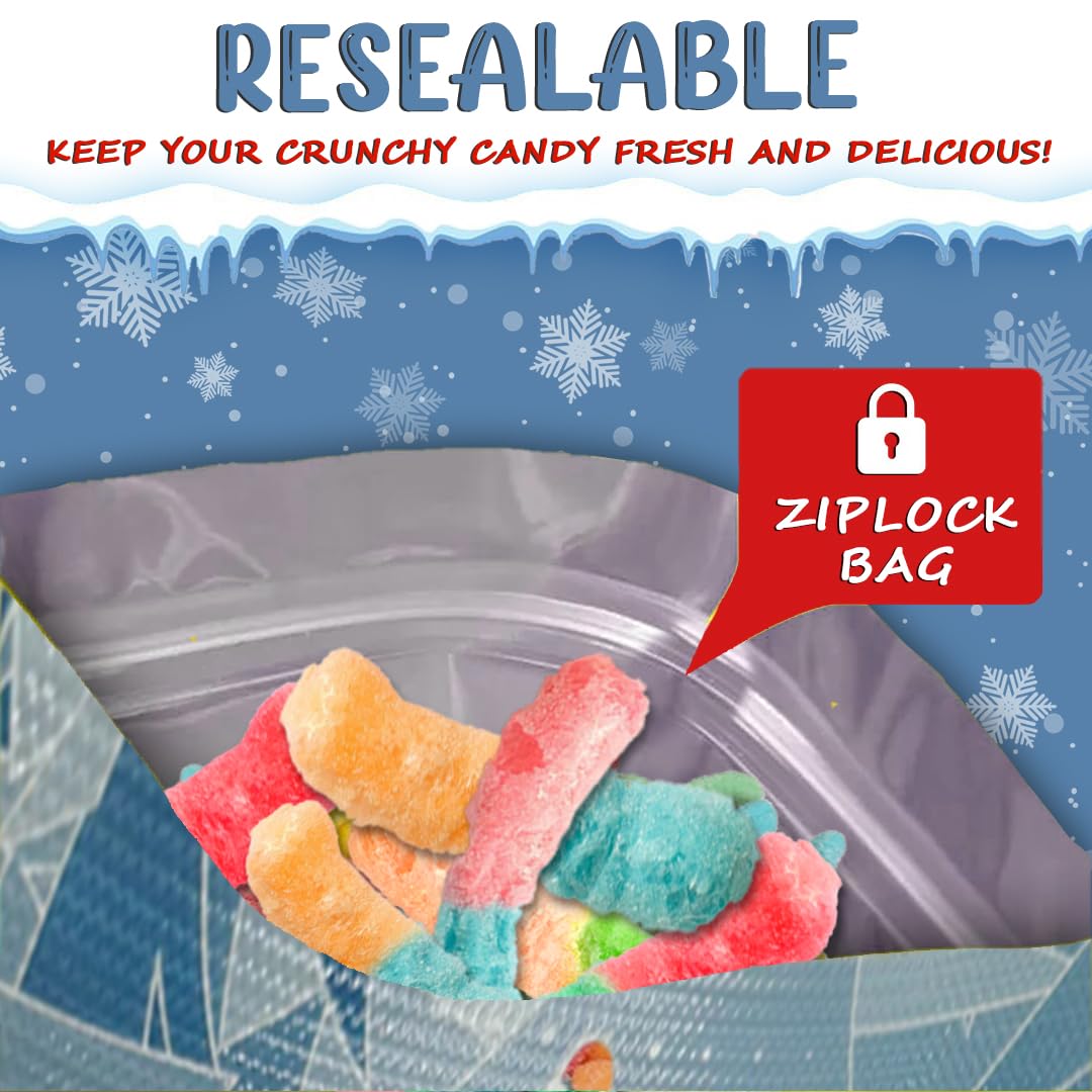 Freeze Dried Candy Gummy Worms By Sweety Treatyco. - Tangy And Chewy Snacks - Sour And Sweet Gummy Candy - Mouth-Watering Flavor