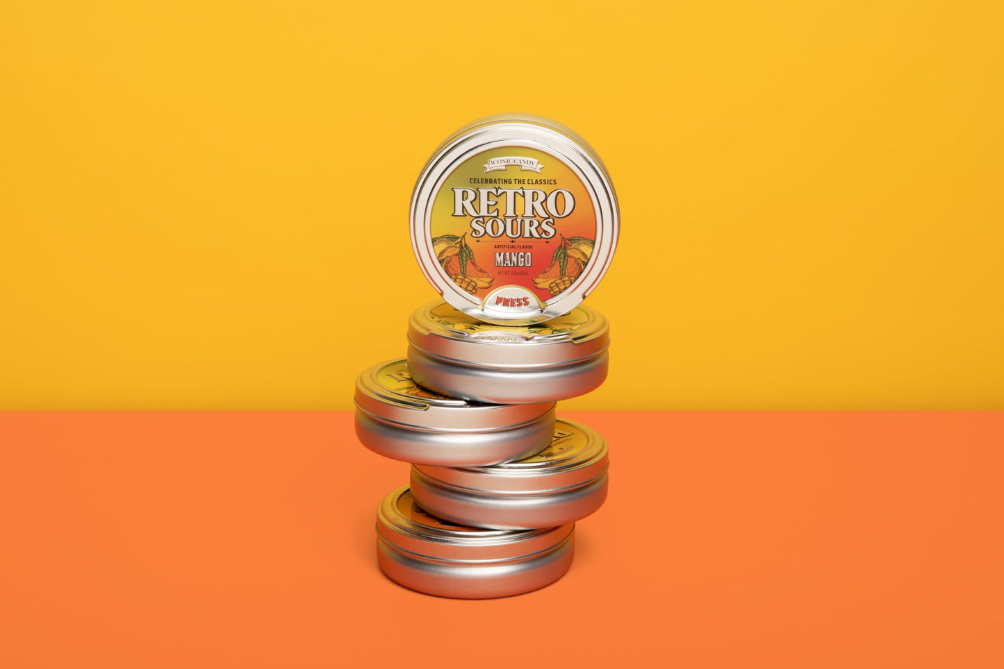 Retro Sours | Hard Tangy Candy | Brought To You By Iconic Candy (8, Mango)
