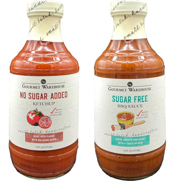 Gourmet Warehouse No Sugar Added Ketchup and Sugar Free BBQ Sauce, Handcrafted In Small Batches Gluten-Free, HFCS-Free, Keto Fri