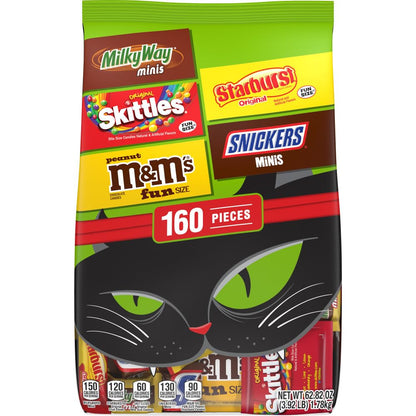 M&MS, SNICKERS & More Assorted Chocolate Candy Variety Pack, Fun Size Halloween Candy, 160 Ct Bulk Bag