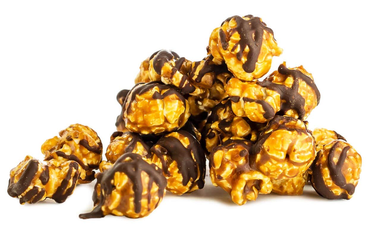 Popinsanity Gourmet Popcorn Deluxe Bag - Non-GMO, Dairy Free, Caramel Chocolate Drizzle, 12 Ounce
