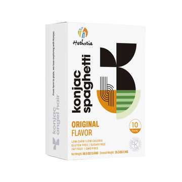 Hethstia Shirataki Konjac Noodle, Konjac Noodles Pasta Spaghetti, Low-Calorie, Low-Carb, Sugar-Free, 56.5 Oz (10 Packs), Low Gi,