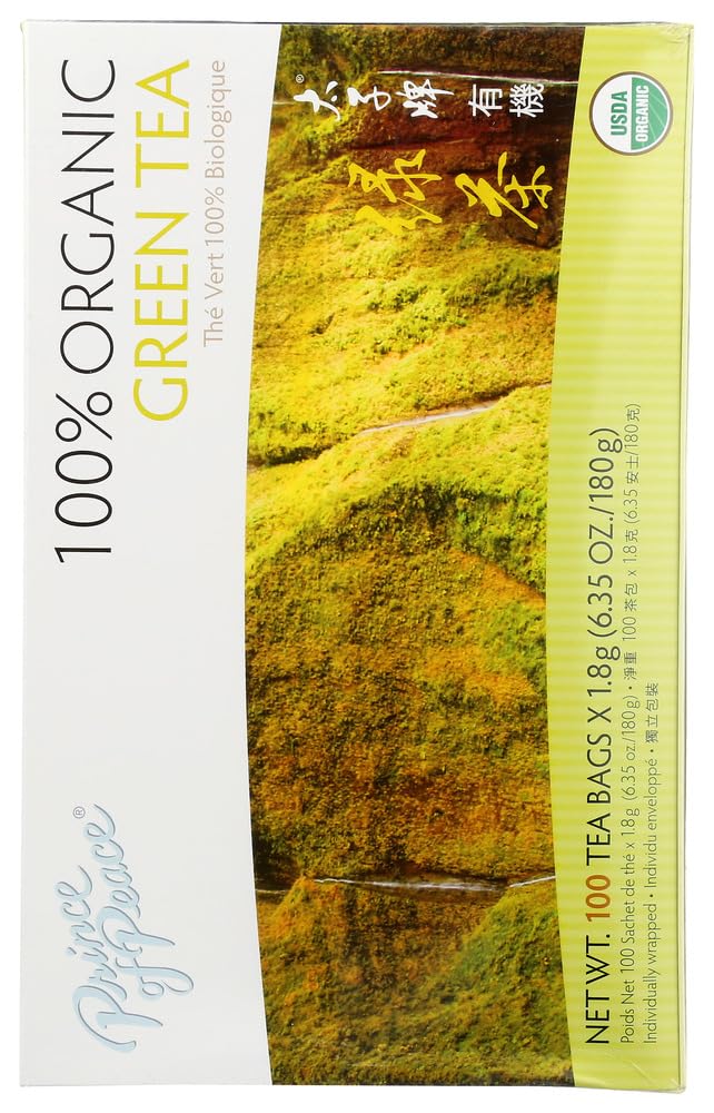 Prince Of Peace 100% Organic Green Tea 100 Tea Bags Net Wt. 6.35 Oz (180 G)