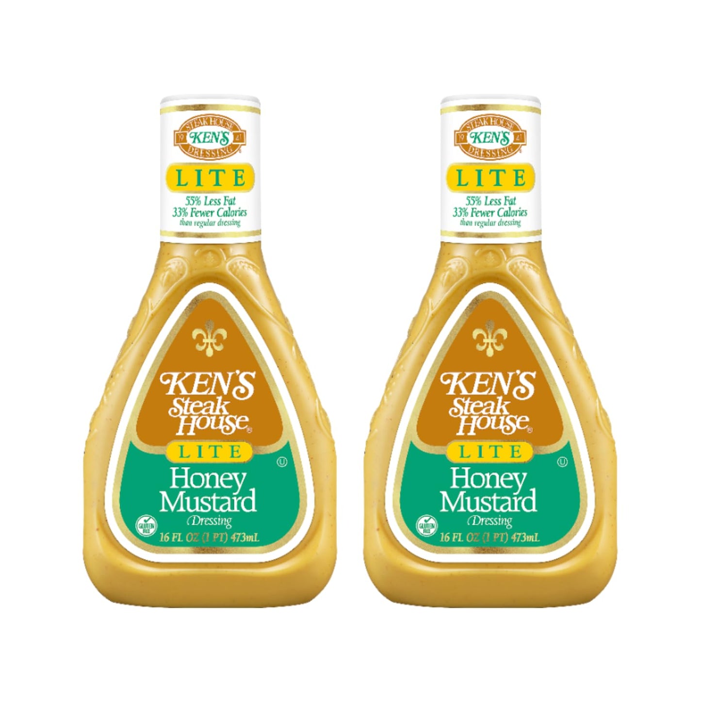 Ken's Steak House Lite Honey Mustard Dressing 16 Fl Oz (Pack of 2)