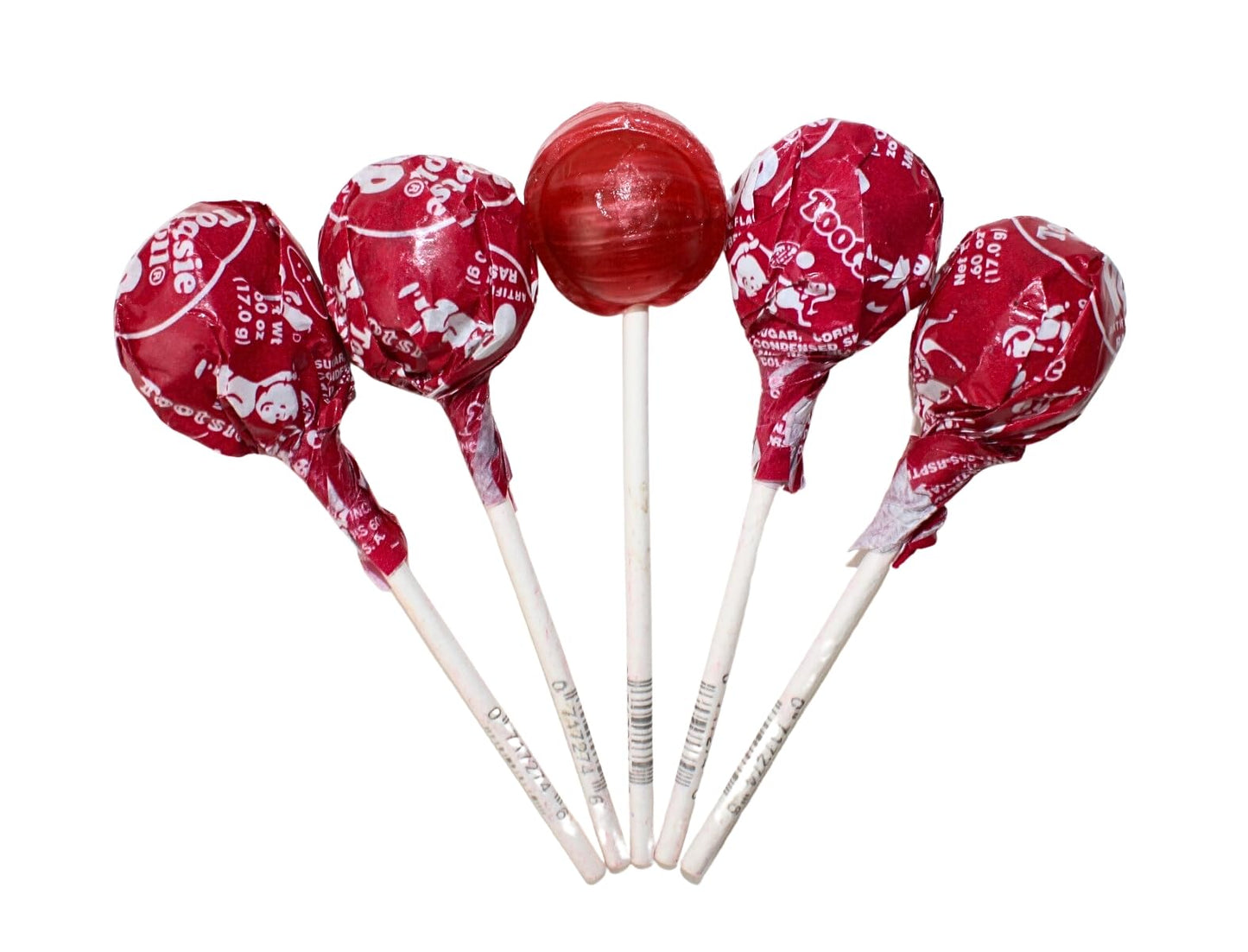 Red Raspberry Red Lollipops, Red Tootsy Pops, by Queen City Candy Cave,(1 Pound)