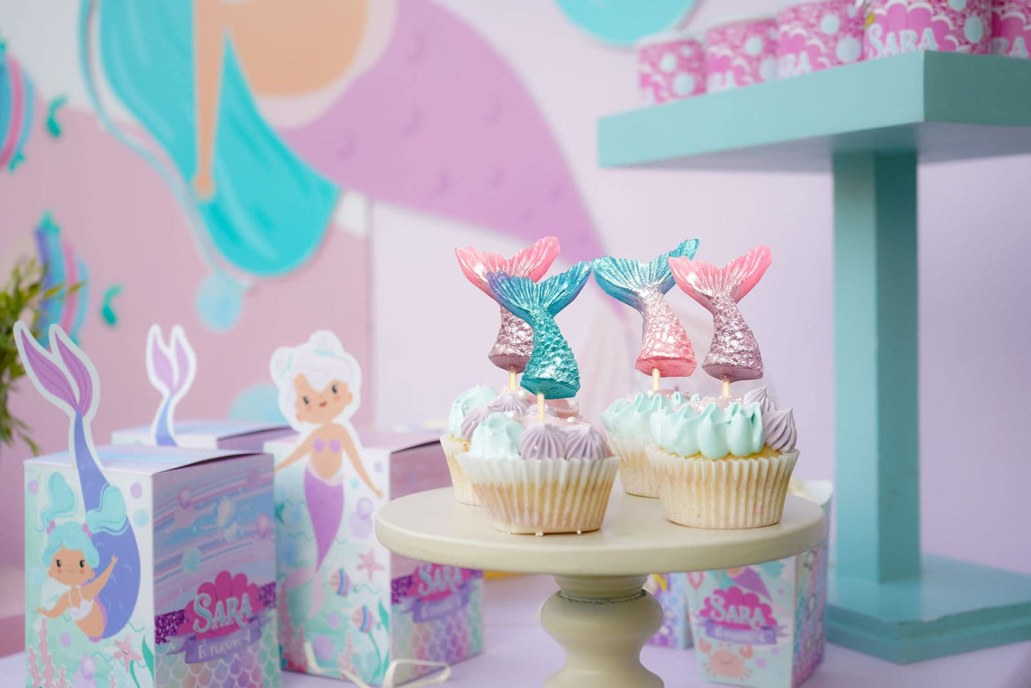 Mermaid Candy Lollipops - 12 Suckers Individually Wrapped - Great For Mermaid Party Favors - Goodie Bags For Kids Birthday - Can