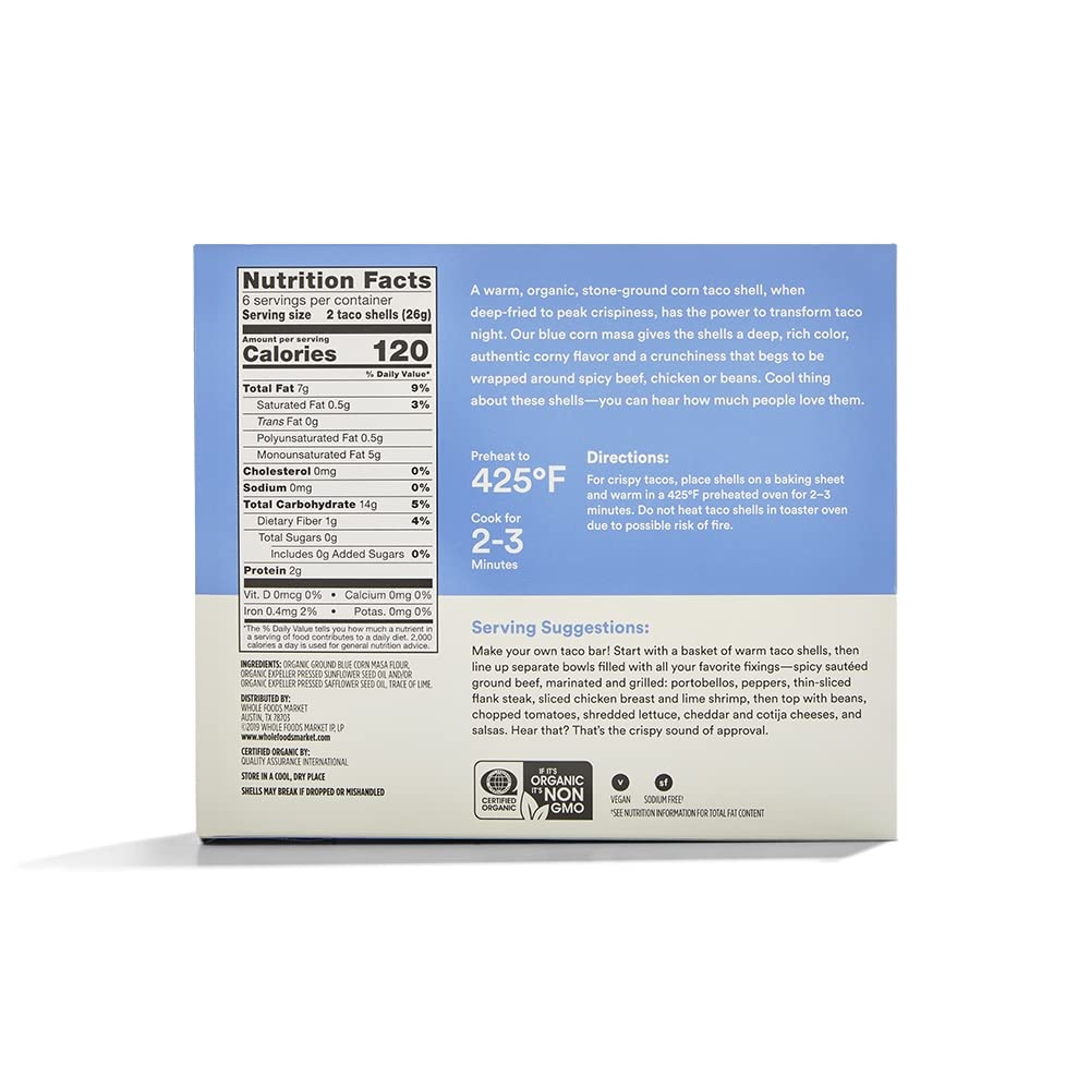 365 by Whole Foods Market, Organic Blue Taco Shells, 5.5 Ounce