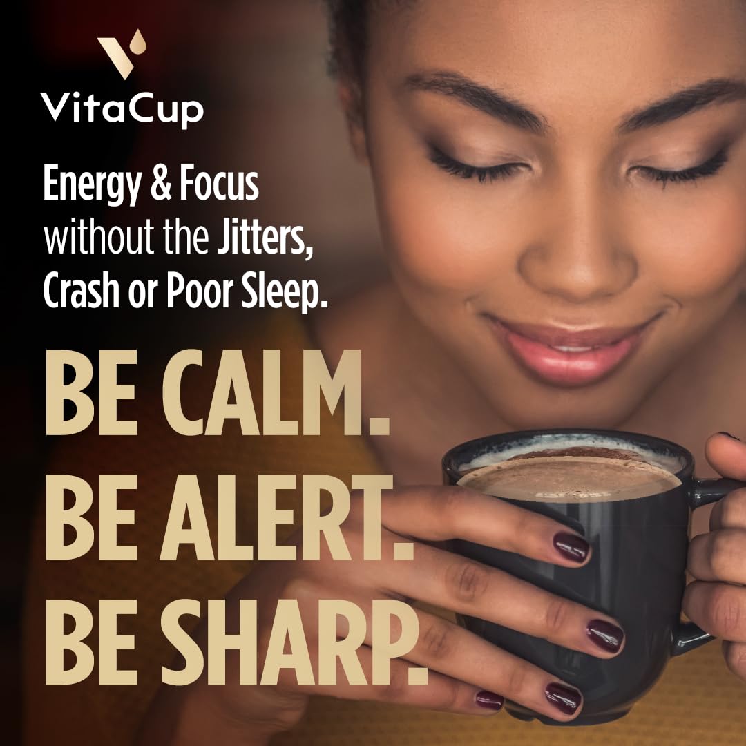 VitaCup Mushroom Coffee Alternative Packets, Cacao & Cinnamon, 24 Count