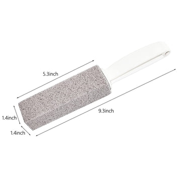 4Th Pumice Stone For Toilet Bowl Cleaning,Scouring Stick With Handle,Powerfully Away Limescale Stain,Hard Water Ring, Calcium Bu