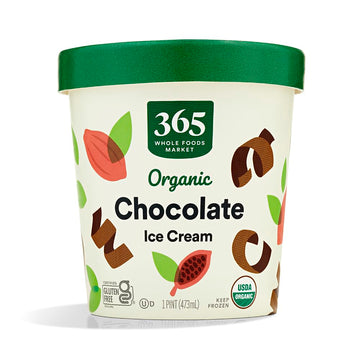 365 Everyday Value Organic Chocolate Ice Cream, 16 oz (Frozen)