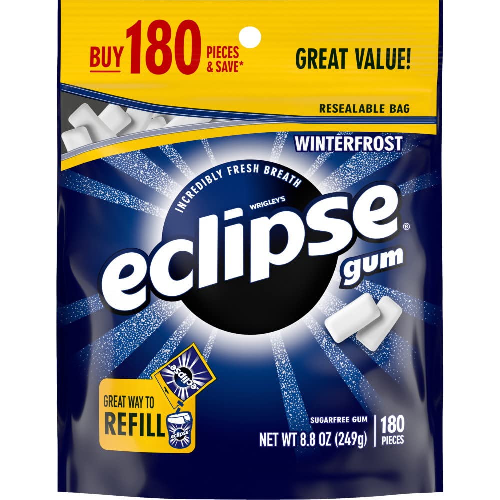 Eclipse Winterfrost Sugarfree Gum, 8.8-Ounce 180 Piece Bag