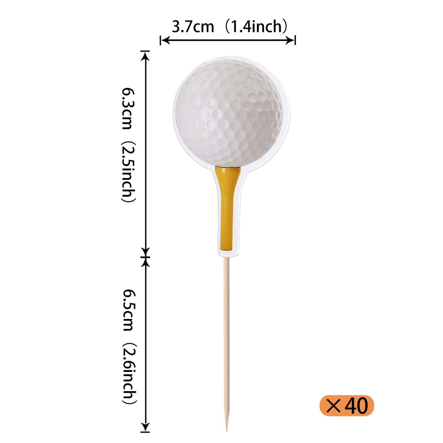 Rssta i Golf Cupcake Toppers - 40 Pack Cardstock Picks for Birthday Party Decorations, Design 1 Golf