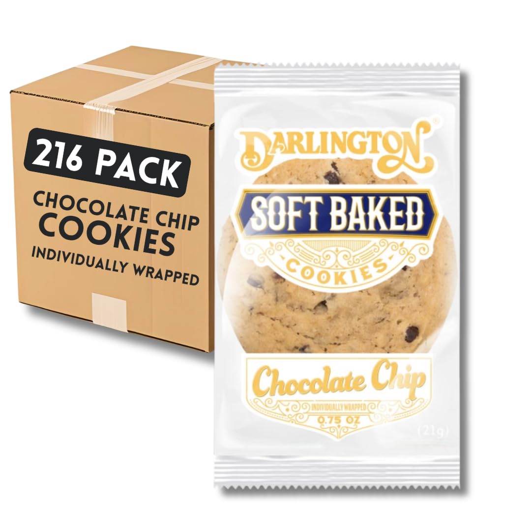 Soft Chocolate Chip Cookies - Individually Wrapped, 0.75 oz Each | Shelf-Stable Chewy Cookies for Snacks, Lunches & Grab-and-Go 