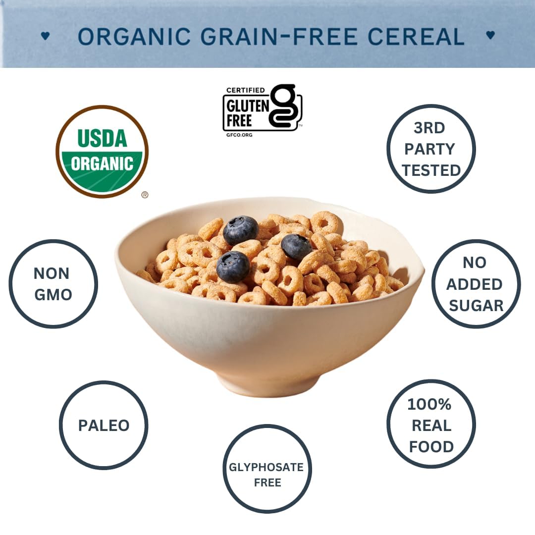Lovebird Organic Cereal - Gluten Free, No Refined Sugar, Paleo & Keto Friendly, 0.48 oz (Pack of 5)