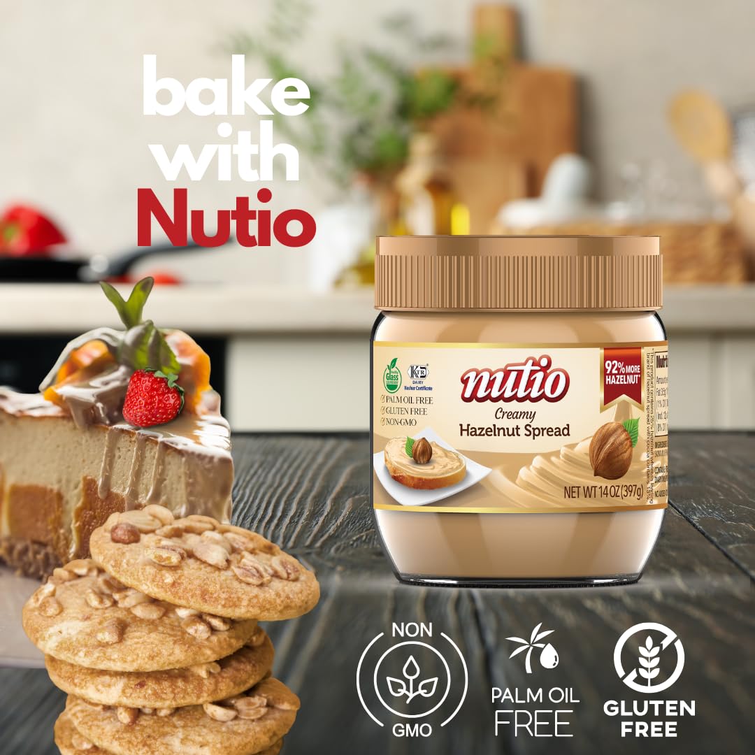 NUTIO Creamy Hazelnut Spread, Gluten Free, Non-GMO, 160 oz Bucket