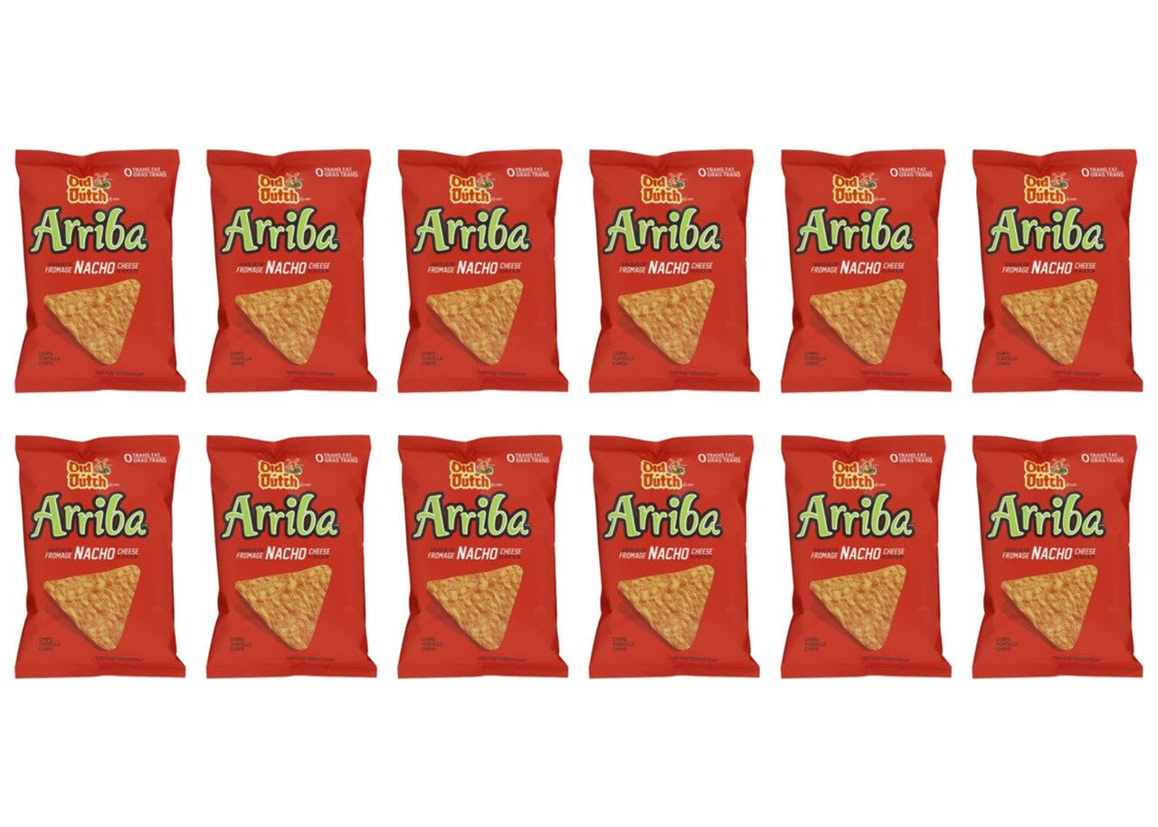 Old Dutch Arriba Nacho Cheese Tortilla Chips, 45g/1.6 oz. (12 Pack) {Imported from Canada}