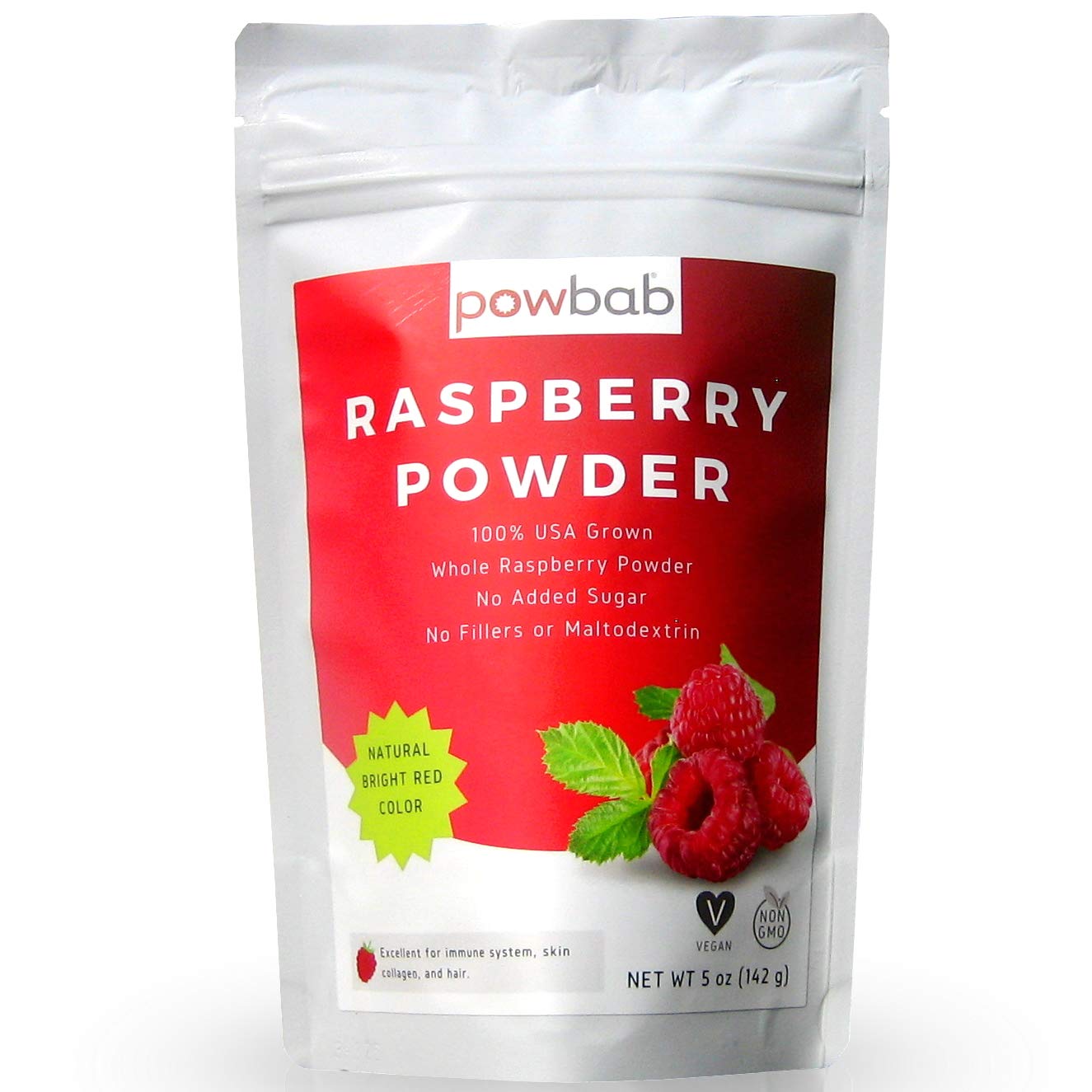 powbab Raspberry Powder - Organic Dehydrated Fruit for Baking, 5 oz, No Added Sugar, USA Grown