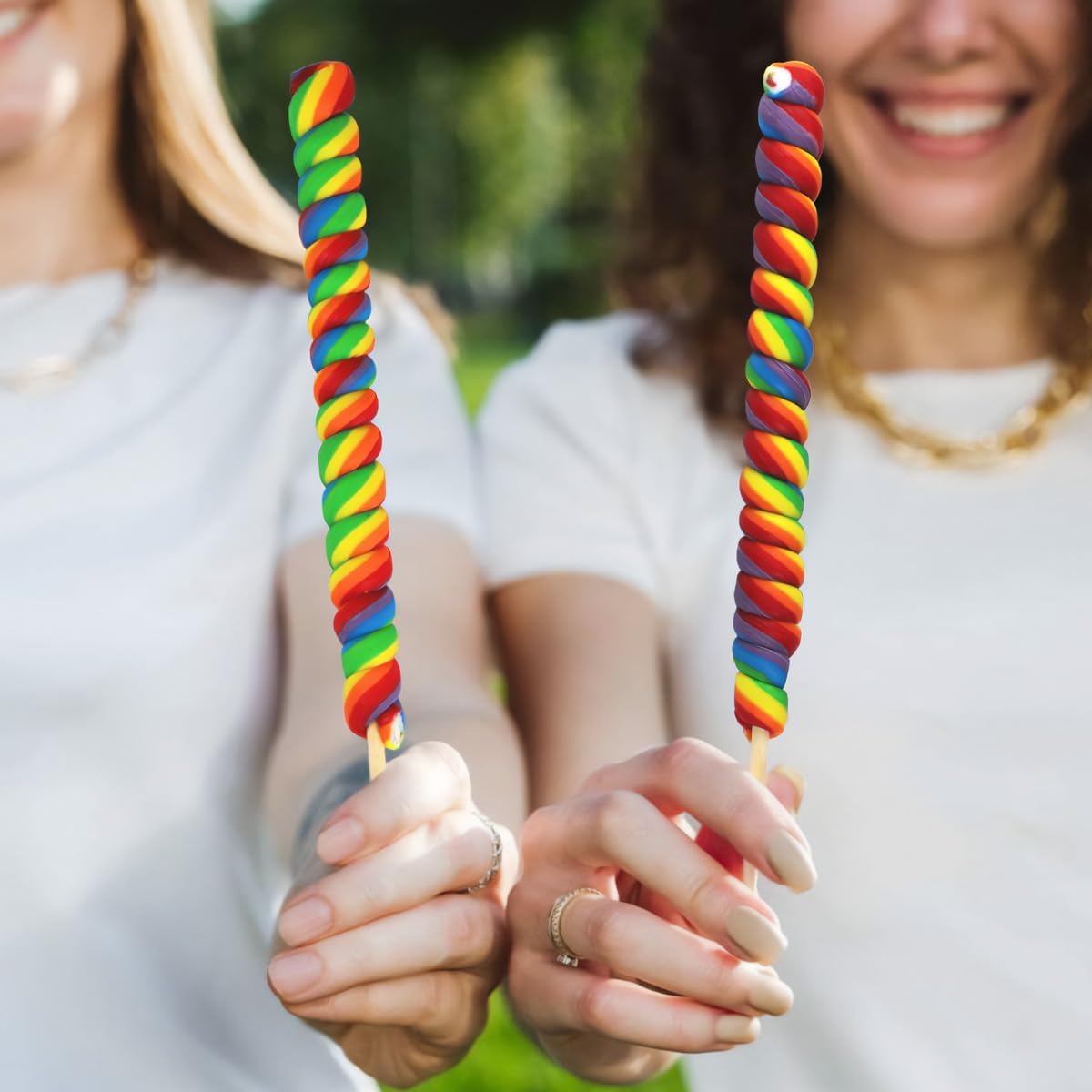 3 Jumbo Rainbow Lollipops 12'' Inch Individually Wrapped (Non Broken), Mixed Fruit Flavor One Foot Long Suckers Carnival Lollipo