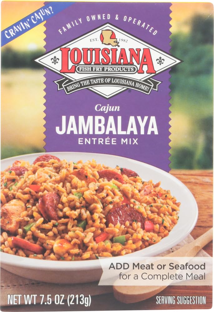 Louisiana Fish Fry Mix Jambalaya, 7.5 oz - Authentic Cajun Flavor, Easy Meal Preparation, Perfect for Family Dinners