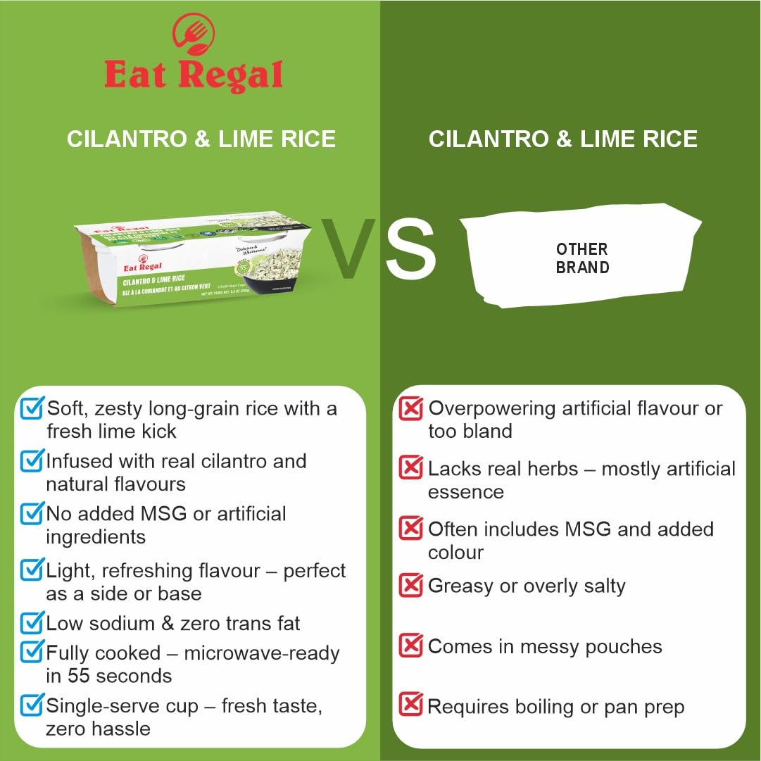 Eat Regal Gourmet Cilantro & Lime Rice, 8.8 Oz Cups, Pack Of 6, Non-Gmo