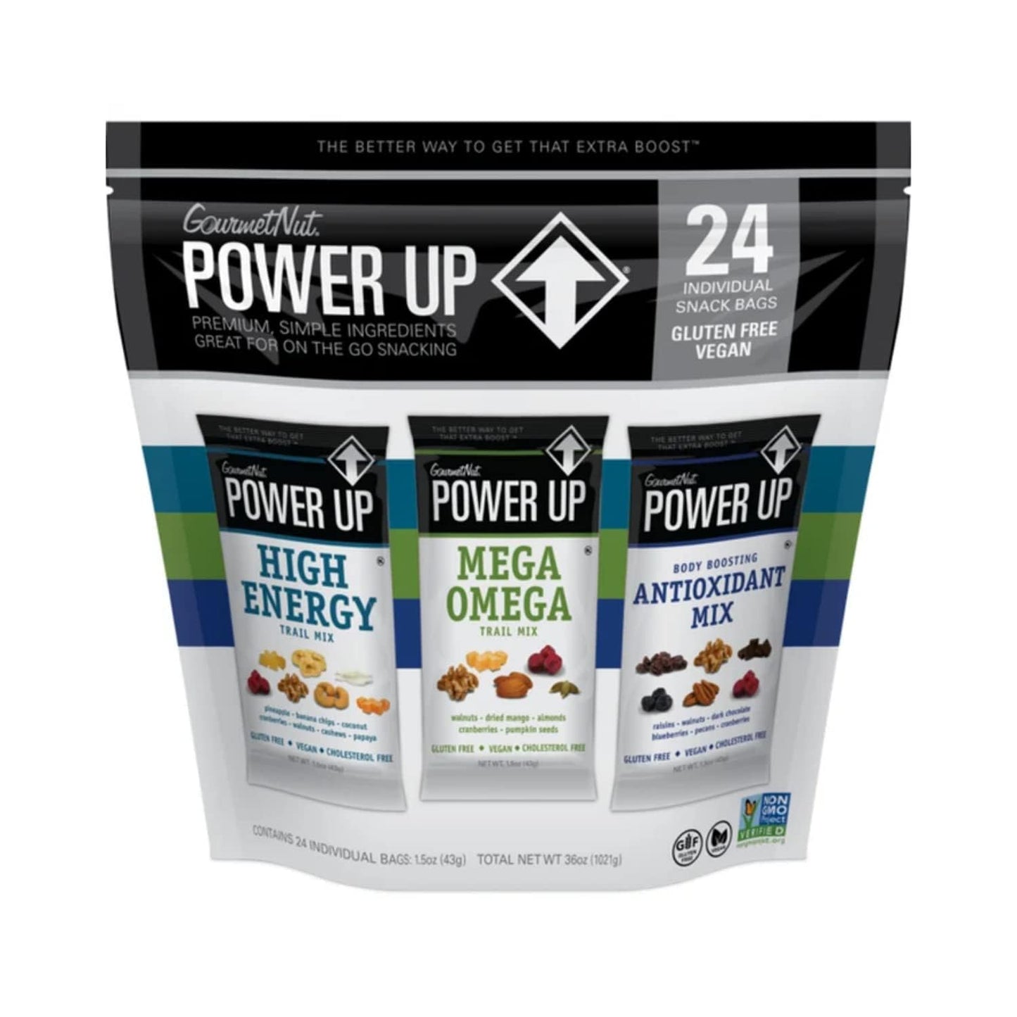 Power Up Trail Mix Variety Pack 24 1.5 Oz Net Wt 36 Oz