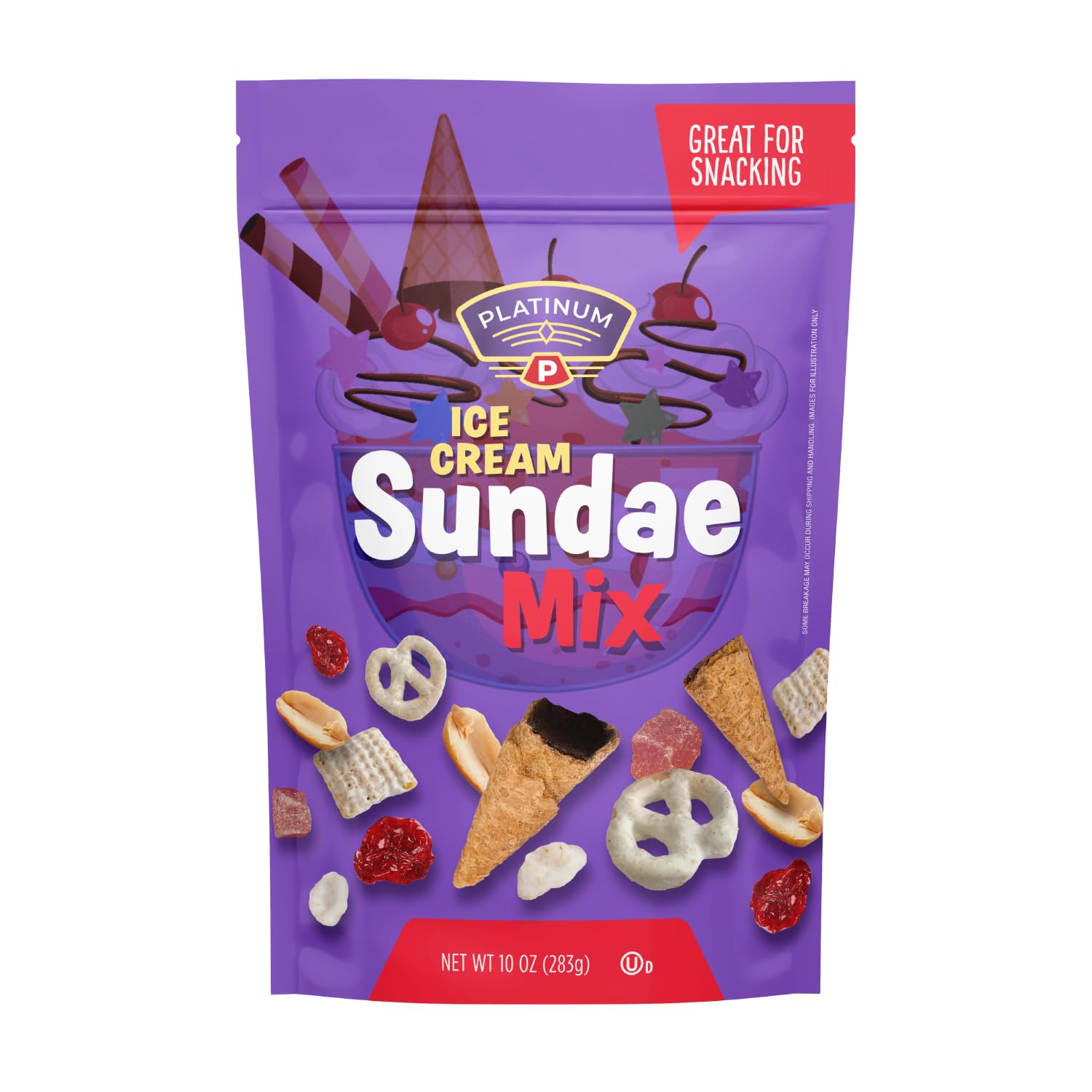 Platinum Ice Cream Sundae Trail Mix - A Decadent Blend of Nuts, Dried Fruits, Dark Chocolate Waffle Cones, Yogurt Pretzels & Cor